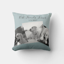 Modern BFF PHOTO COLLAGE Gift Personlig SAGE Kudde