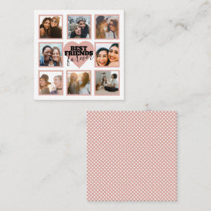 Modern BFF Photo Collage Ro Guld Heart Anteckningskort