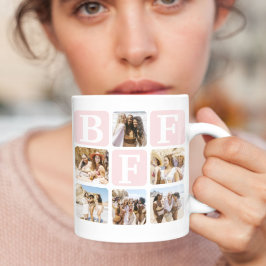 Modern BFF-Rosa för multifoto Grid Kaffemugg