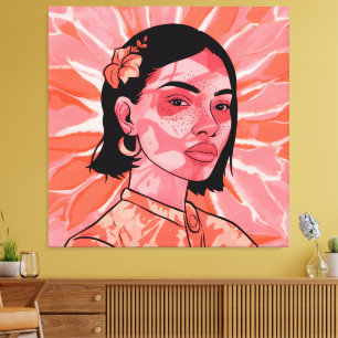 Modern bho feminine minimalist art canvastryck