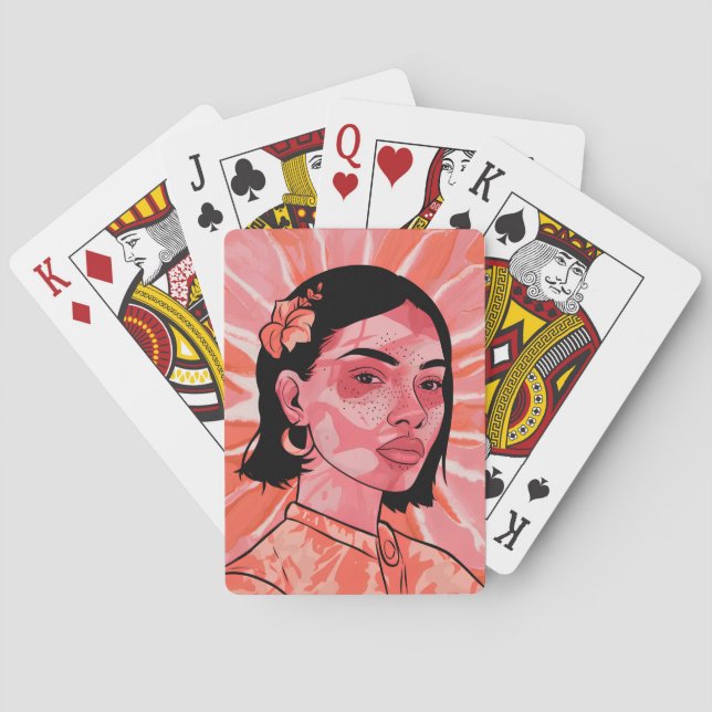 Modern bho feminine minimalist art casinokort (Baksidan)