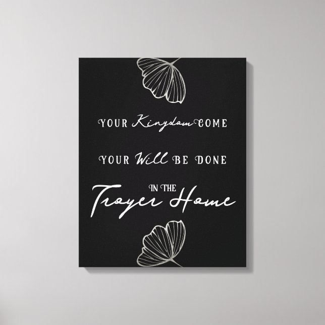 Modern bible Quote Prayer Personlig Family Namn Canvastryck (Framsida)