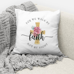 Modern Bible Verse Blommigt Kor Kudde