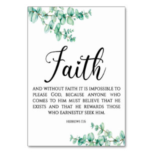 Modern Bible Verse Hebrews Card Bordsnummer