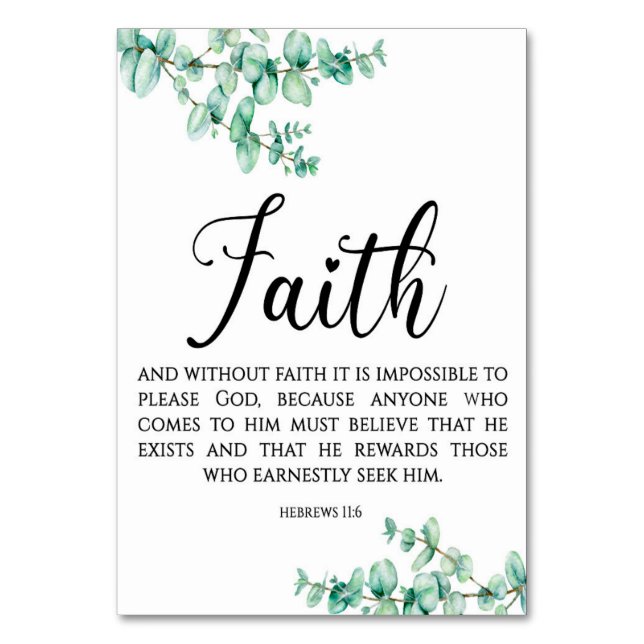 Modern Bible Verse Hebrews Card Bordsnummer (Baksidan)