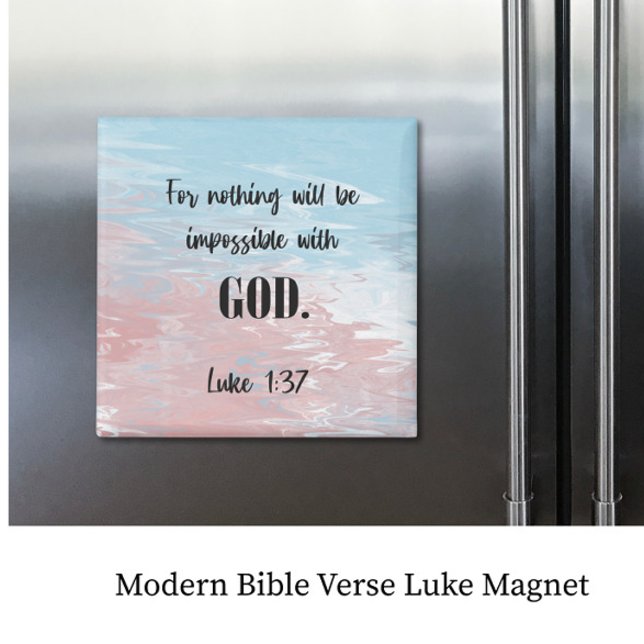 Modern Bible Verse Luke Square Magnet (Skapare uppladdad)