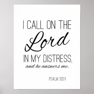 Modern bible Verse Print Psalm 120:1 Poster