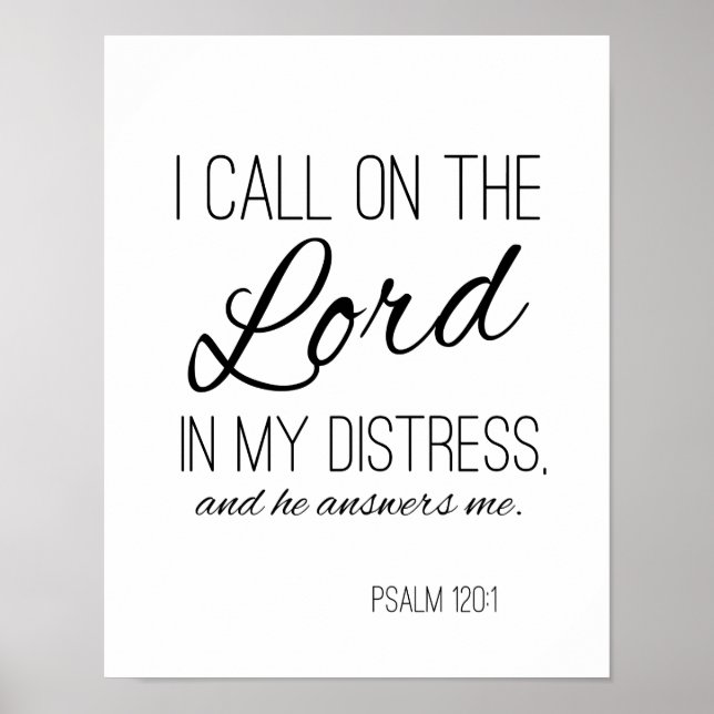 Modern bible Verse Print Psalm 120:1 Poster (Framsidan)