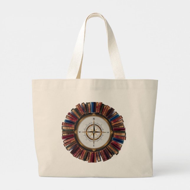 Modern Bibliophile Tote Bag - Minimalist Library  Jumbo Tygkasse (Baksida)