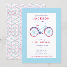 Modern Bicycle Blue och Red Birthday