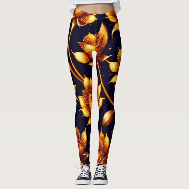 Modern Big Luxury Guld Ro-samling Leggings (Framsida)