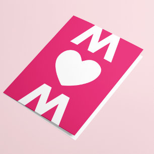 Modern Big MORSA Heart White Red Mors dag Kort