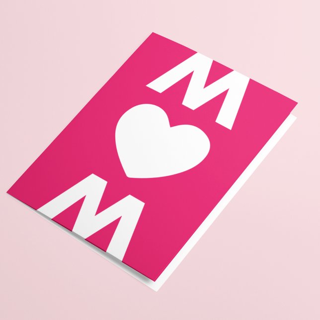Modern Big MORSA Heart White Red Mors dag Kort (Skapare uppladdad)