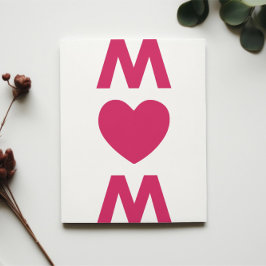 Modern Big MORSA Red Heart White Mors dag Kort