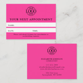 Modern Bight Pink Professional Simple Reminder Tidsbeställning Kort