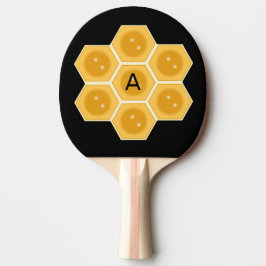 Modern bikaka och monogram på svart pingisracket