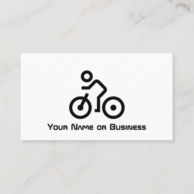 Modern bike Symbol Black and White Cycle Cyclist Visitkort (Framsida)