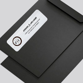 Modern Biker Bröllop Monogram Initialer Returadress Etikett