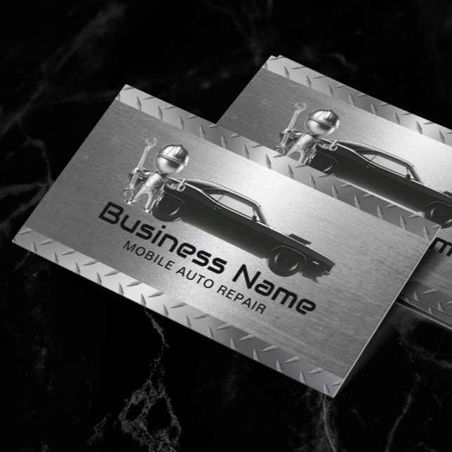 Modern bil bil för automatisk reparation av Metall Visitkort (Skapare uppladdad)