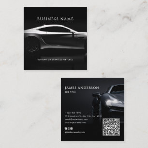 Modern Bil/Fordon/Personbil QR-kod & Sociala Medie Fyrkantigt Visitkort