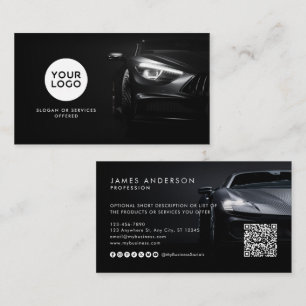 Modern bil/logotyp QR-kod & socialt media Visitkort