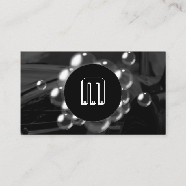 Modern bil och bubblor  visitkort (Framsida)