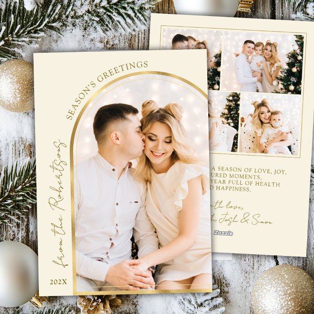 Modern bild 5 av årstidshälsningar i Guld Julkort (Skapare uppladdad)