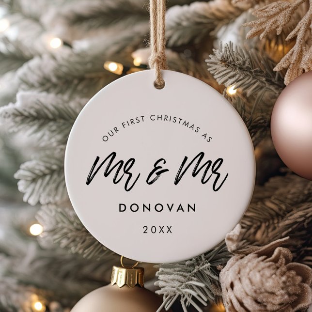 Modern bild av första julparet julgransprydnad keramik (Skapare uppladdad)