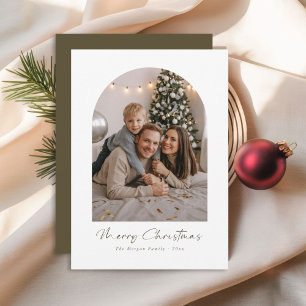 Modern bild av God jul Family Arch Photo Julkort