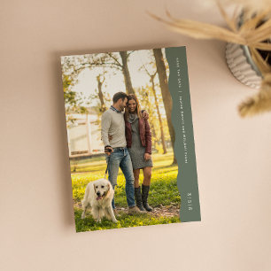 Modern bild av grönten vågigt kant spara datumet