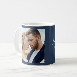 Modern bild bröllop personlig Mr och Mrs. Kaffemugg