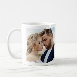 Modern bild bröllop personlig Mr och Mrs. Kaffemugg