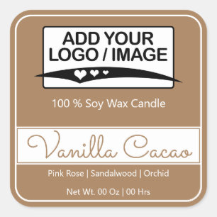 Modern bild med lätt brun Logotyp i kvadrat-Gräns Fyrkantigt Klistermärke