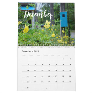 Modern bildkalender för blommor/anpassningsbar kalender