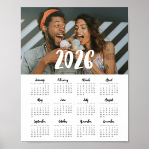 Modern bildkalender för familjen font 2025 poster