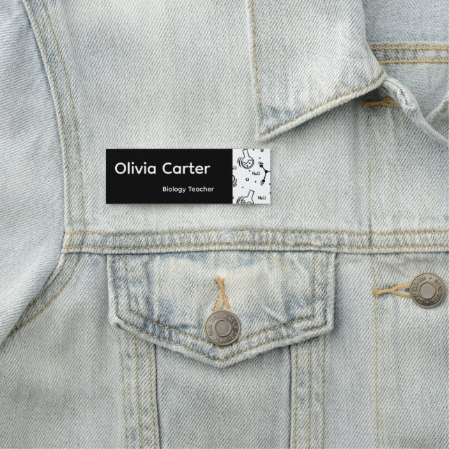 Modern Biology Teacher Custom Science Teacher  Namnbricka (På plats)