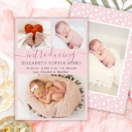 Modern  Birth Birth Anouncement Photo Collage Meddelande