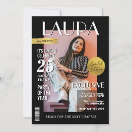 Modern Birthday Anpassningsbar Magazine Cover, Por Inbjudningar