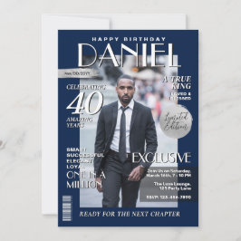 Modern Birthday Anpassningsbar Magazine Cover, Por Inbjudningar