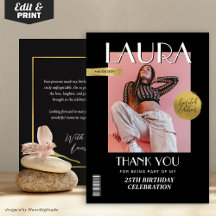 Modern Birthday Anpassningsbar Magazine Cover