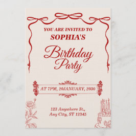 Modern Birthday Card Template Editable & Printable Inbjudningar