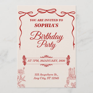 Modern Birthday Card Template Editable & Printable Inbjudningar