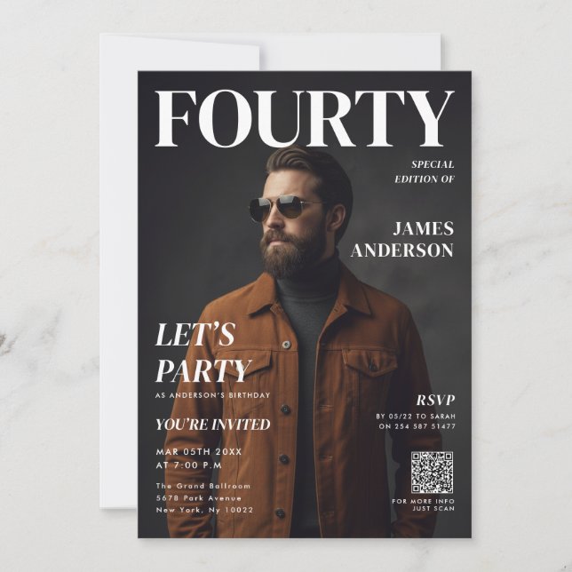 Modern Birthday Custom Magazine Cover Portrait (Framsida)