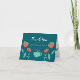 Modern Birthday Party Thank You Card Tack Kort