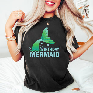 Modern Birthday Sjöjungfru Vintage Black T Shirt