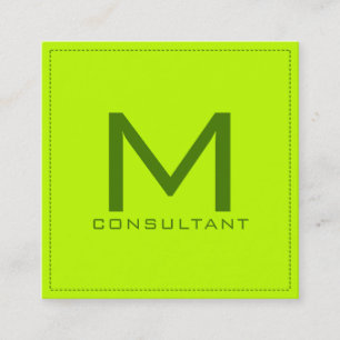 Modern bittergräns i professionell Monogram Elegan Fyrkantigt Visitkort