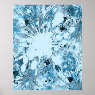 Modern Blå Abstrakt Poster