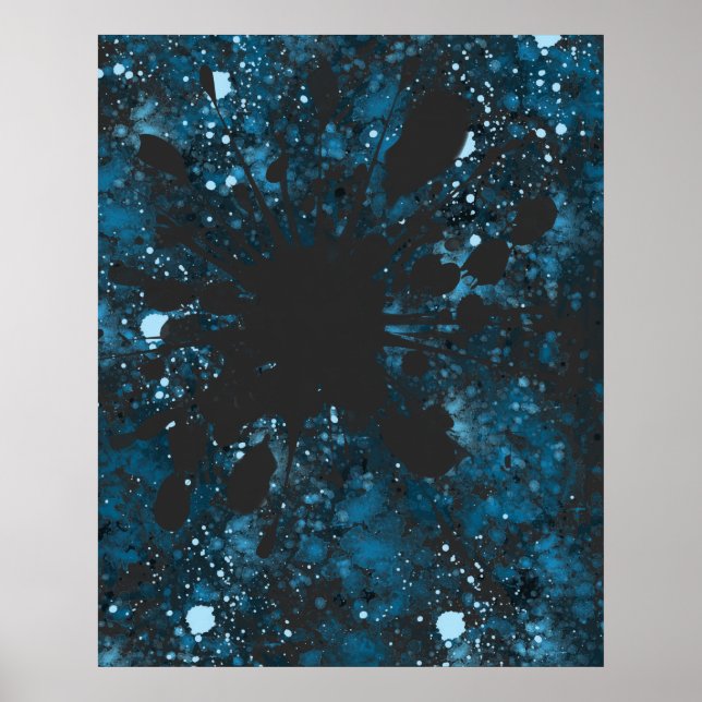 Modern blå Abstrakt Poster (Framsidan)