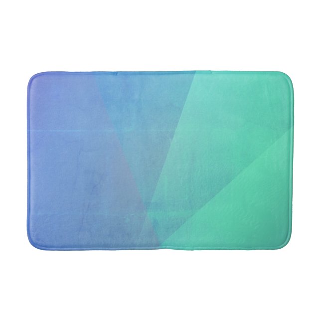 Modern blå akva & turkos geometrisk gradient badrumsmatta (Framsidan)