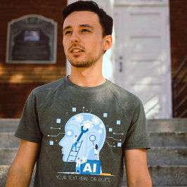 Modern blå artificiell intelligensillustration t shirt